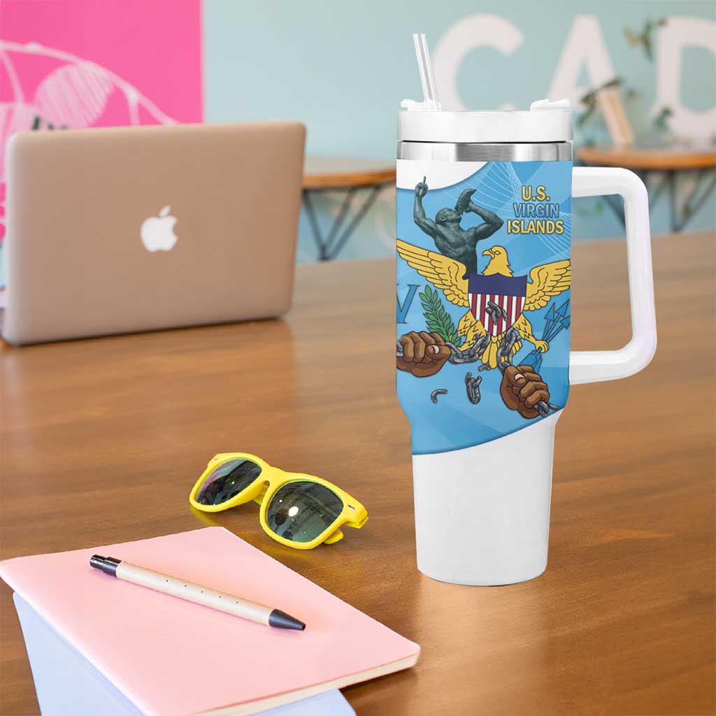 US Virgin Islands Tumbler With Handle Emancipation Proud Freedom Statue