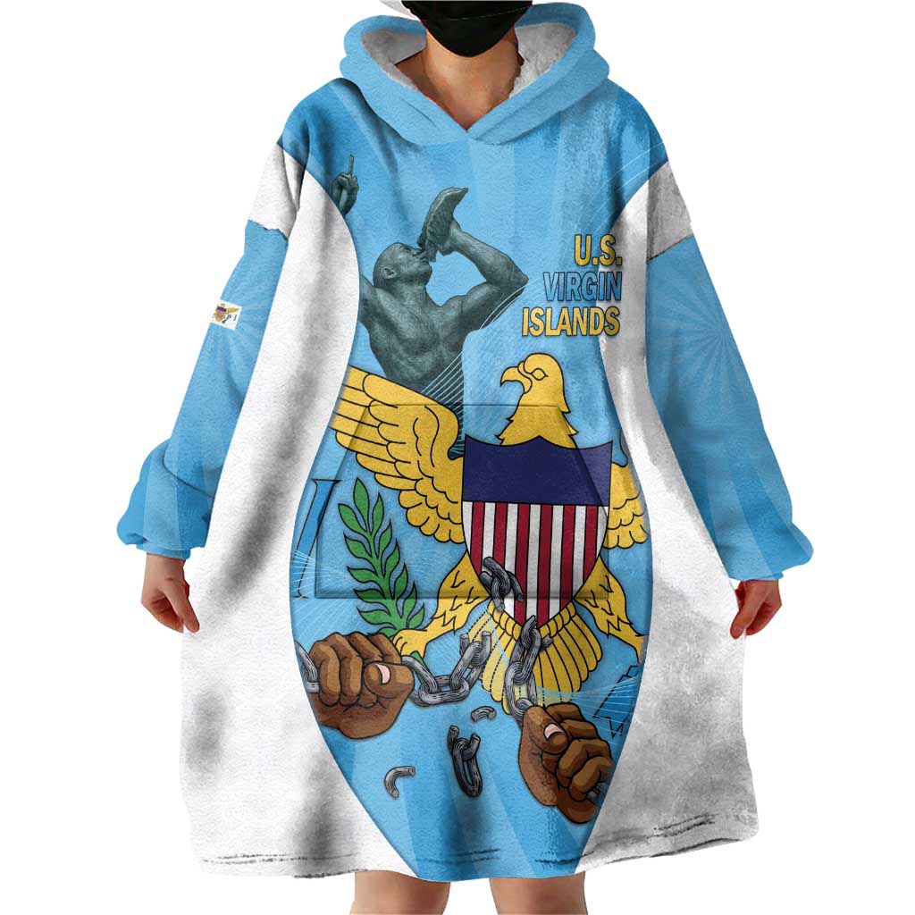 US Virgin Islands Wearable Blanket Hoodie Emancipation Proud Freedom Statue