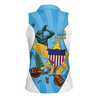 US Virgin Islands Women Sleeveless Polo Shirt Emancipation Proud Freedom Statue