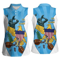 US Virgin Islands Women Sleeveless Polo Shirt Emancipation Proud Freedom Statue
