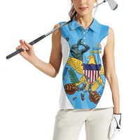 US Virgin Islands Women Sleeveless Polo Shirt Emancipation Proud Freedom Statue