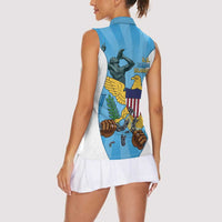 US Virgin Islands Women Sleeveless Polo Shirt Emancipation Proud Freedom Statue