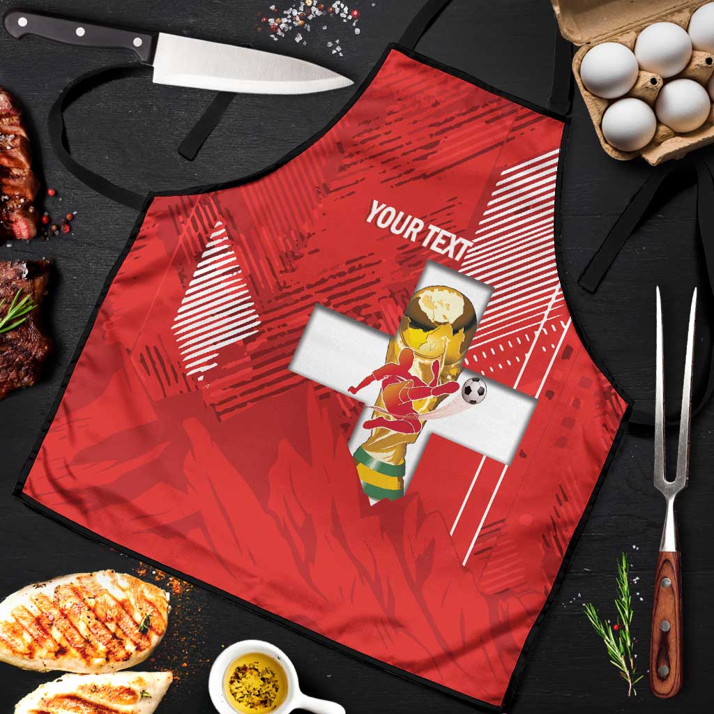 Switzerland Football Custom Apron Go Nati Swiss Alps Grunge Style