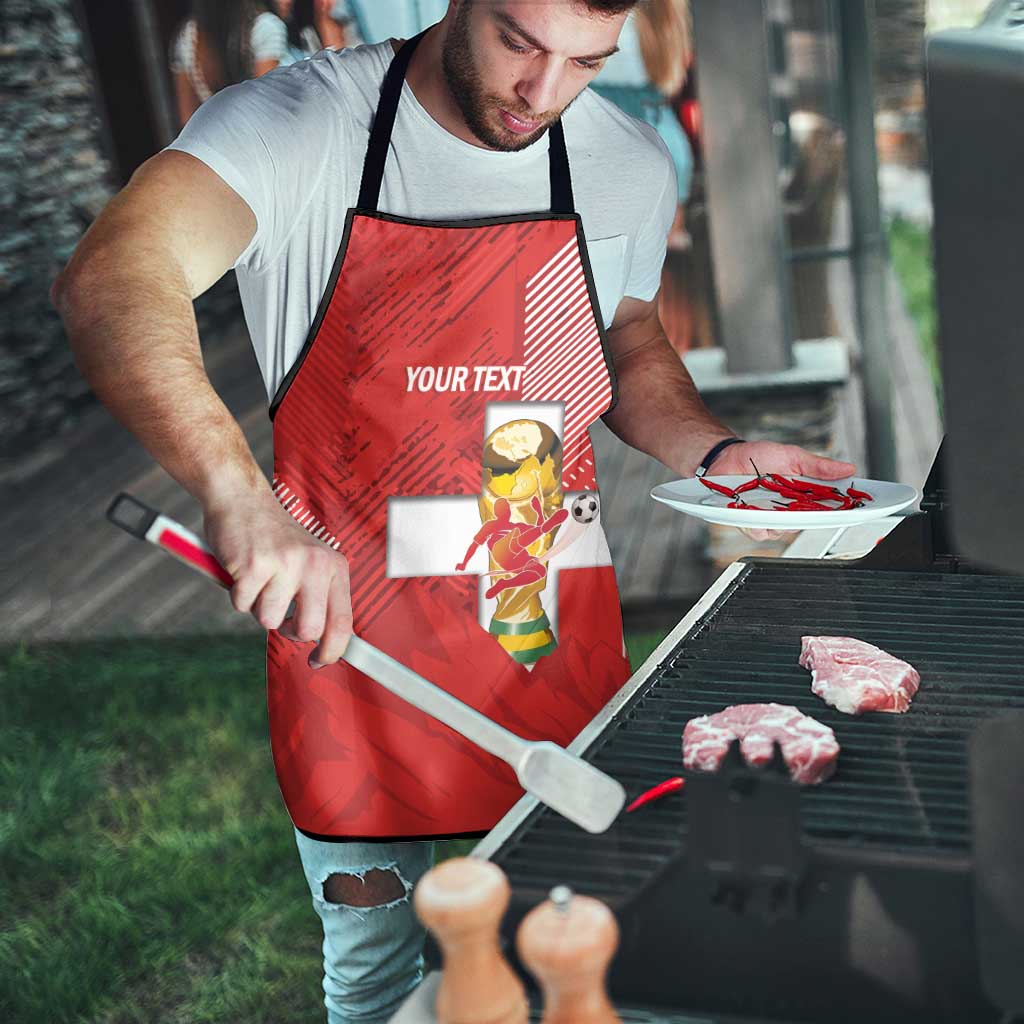 Switzerland Football Custom Apron Go Nati Swiss Alps Grunge Style