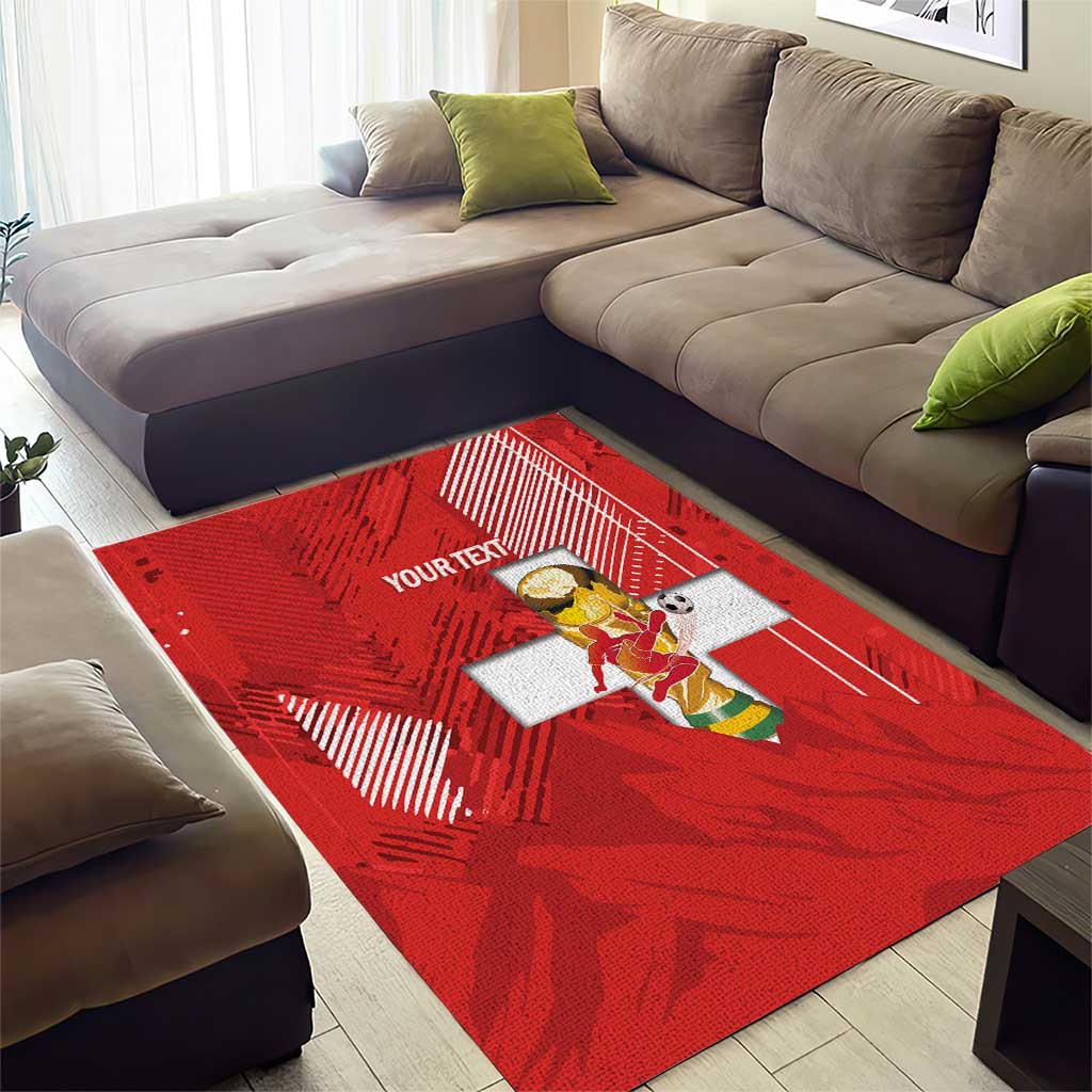 Switzerland Football Custom Area Rug Go Nati Swiss Alps Grunge Style
