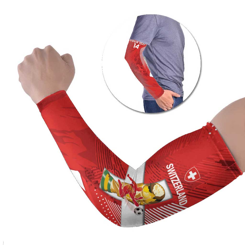 Switzerland Football Custom Arm Sleeves Go Nati Swiss Alps Grunge Style