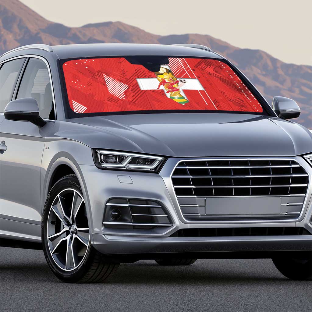 Switzerland Football Custom Auto Sun Shade Go Nati Swiss Alps Grunge Style