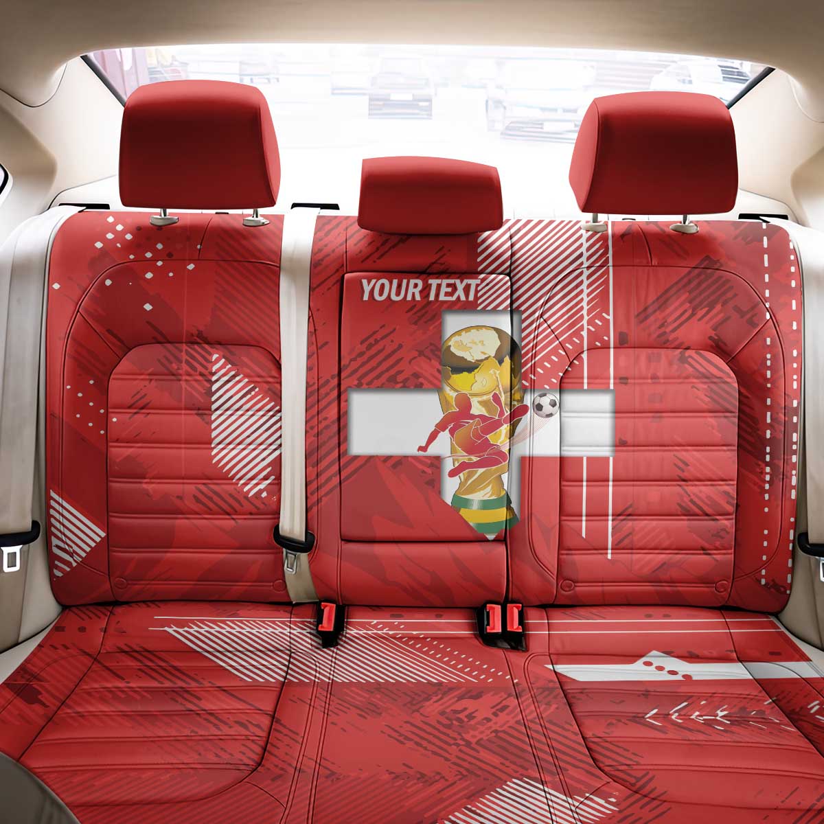 Switzerland Football Custom Back Car Seat Cover Go Nati Swiss Alps Grunge Style
