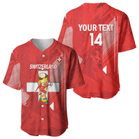 Switzerland Football Custom Baseball Jersey Go Nati Swiss Alps Grunge Style