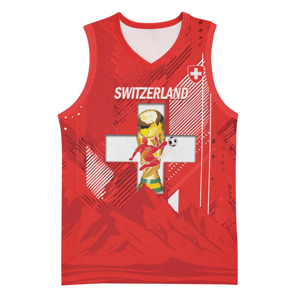 Switzerland Football Custom Basketball Jersey Go Nati Swiss Alps Grunge Style