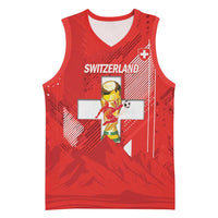 Switzerland Football Custom Basketball Jersey Go Nati Swiss Alps Grunge Style