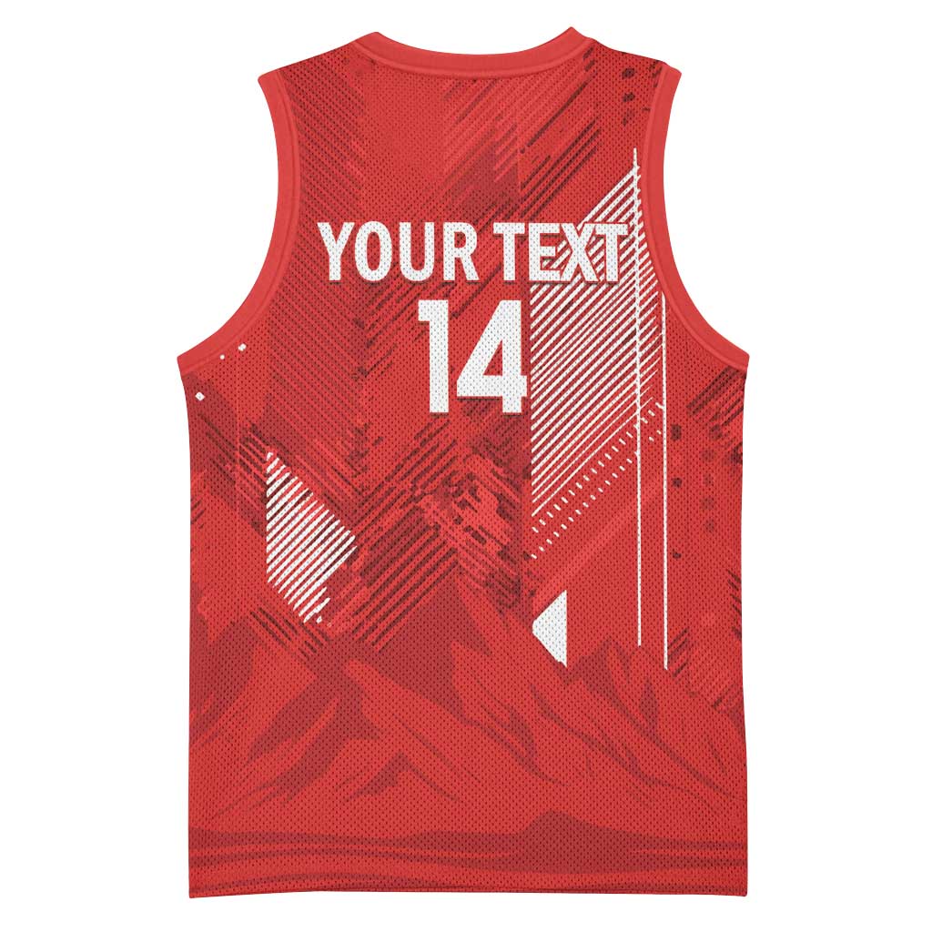 Switzerland Football Custom Basketball Jersey Go Nati Swiss Alps Grunge Style