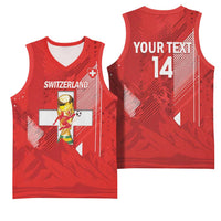 Switzerland Football Custom Basketball Jersey Go Nati Swiss Alps Grunge Style