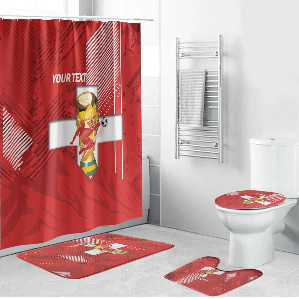 Switzerland Football Custom Bathroom Set Go Nati Swiss Alps Grunge Style