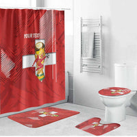 Switzerland Football Custom Bathroom Set Go Nati Swiss Alps Grunge Style