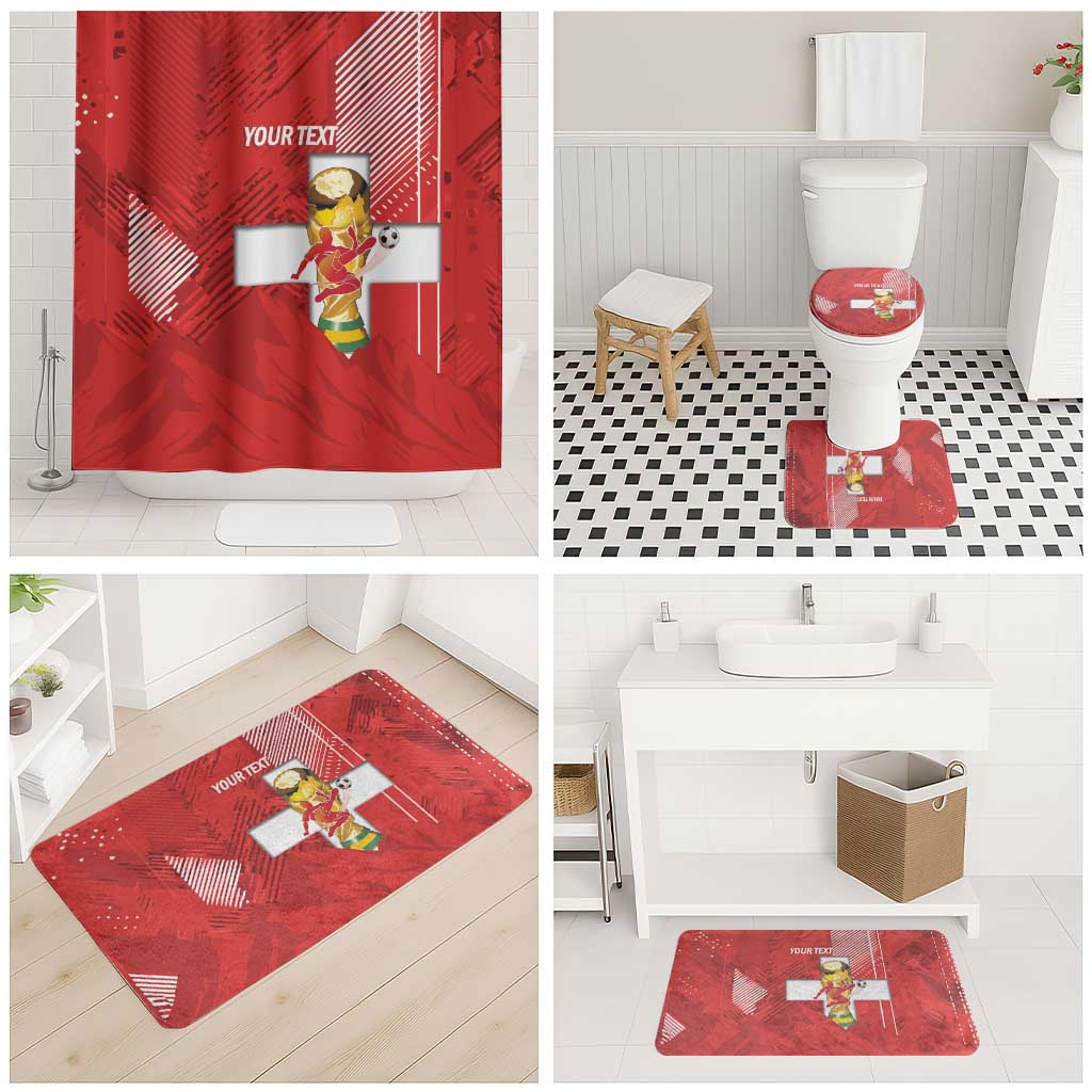 Switzerland Football Custom Bathroom Set Go Nati Swiss Alps Grunge Style