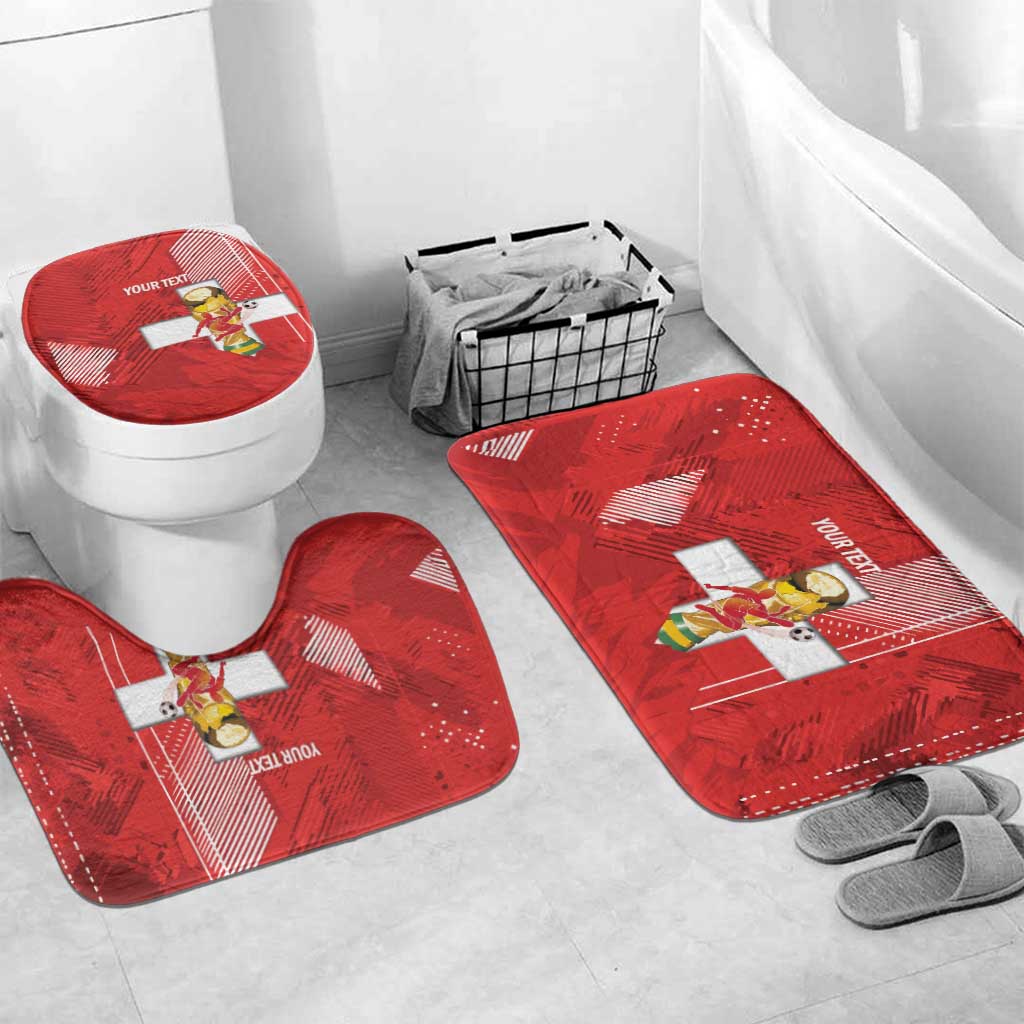 Switzerland Football Custom Bathroom Set Go Nati Swiss Alps Grunge Style