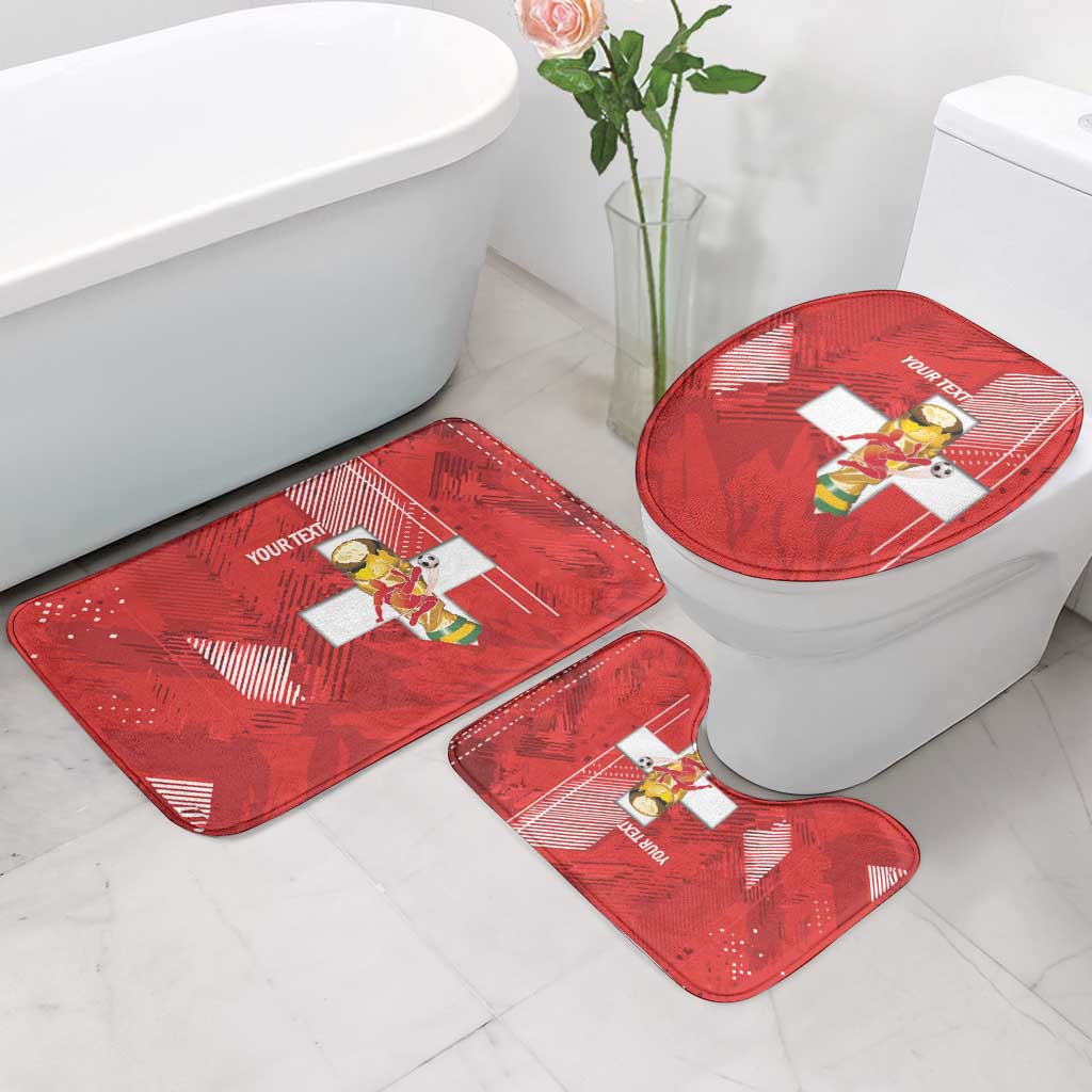 Switzerland Football Custom Bathroom Set Go Nati Swiss Alps Grunge Style