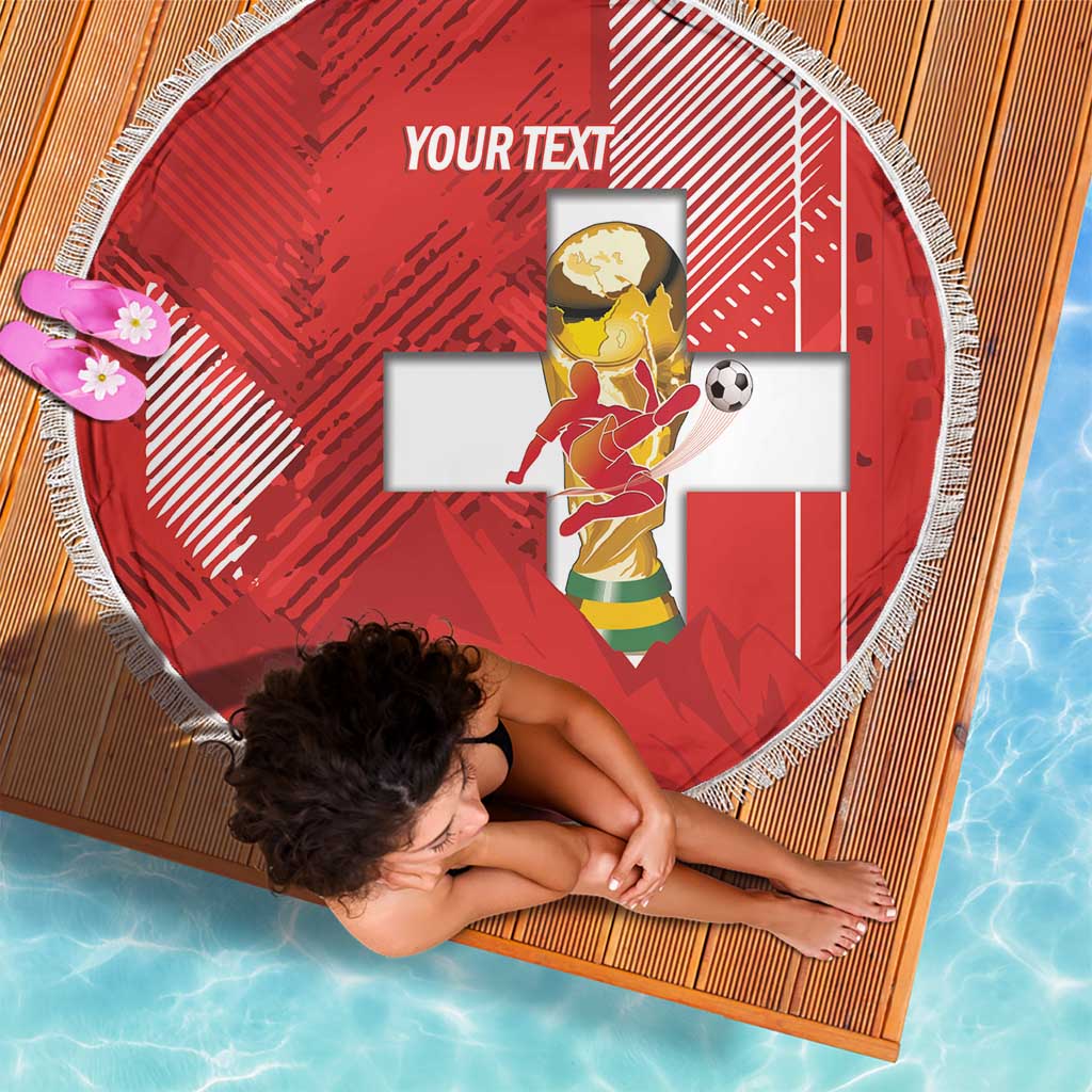 Switzerland Football Custom Beach Blanket Go Nati Swiss Alps Grunge Style
