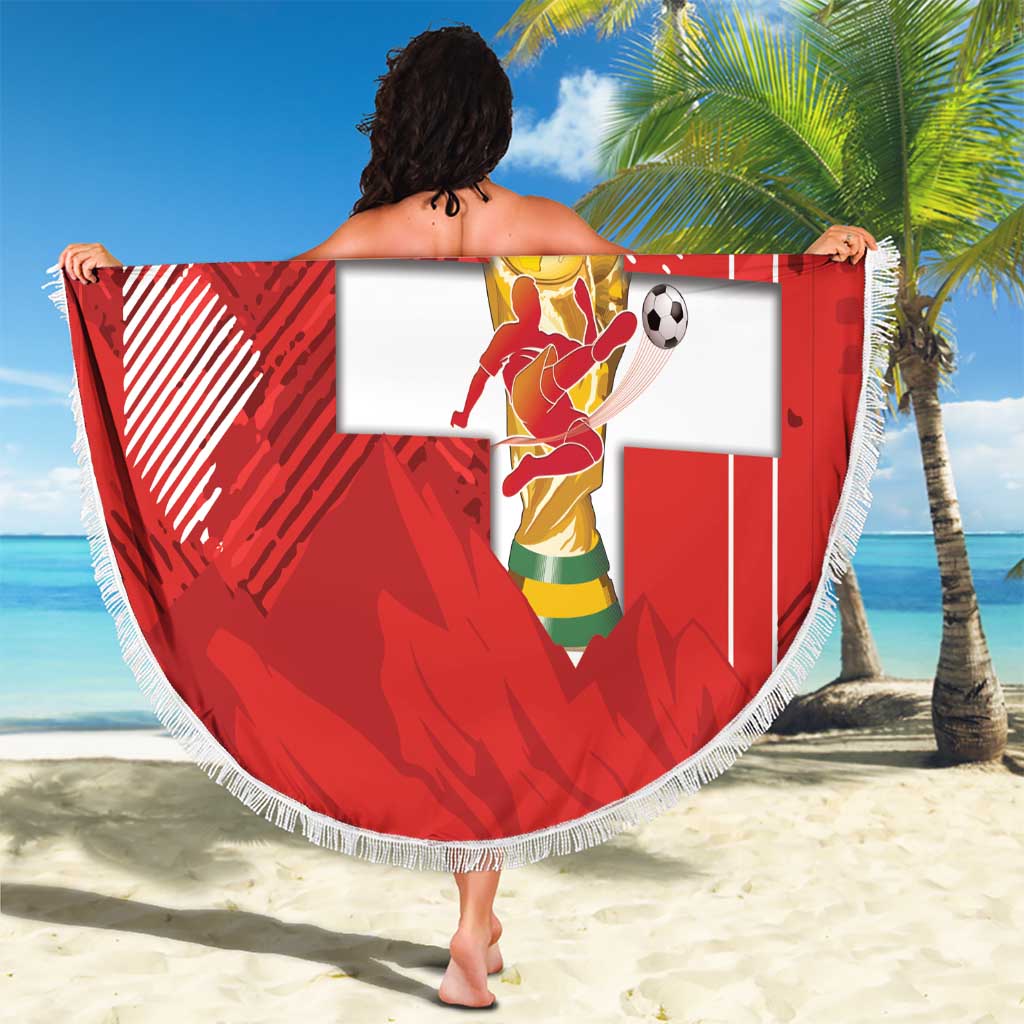 Switzerland Football Custom Beach Blanket Go Nati Swiss Alps Grunge Style