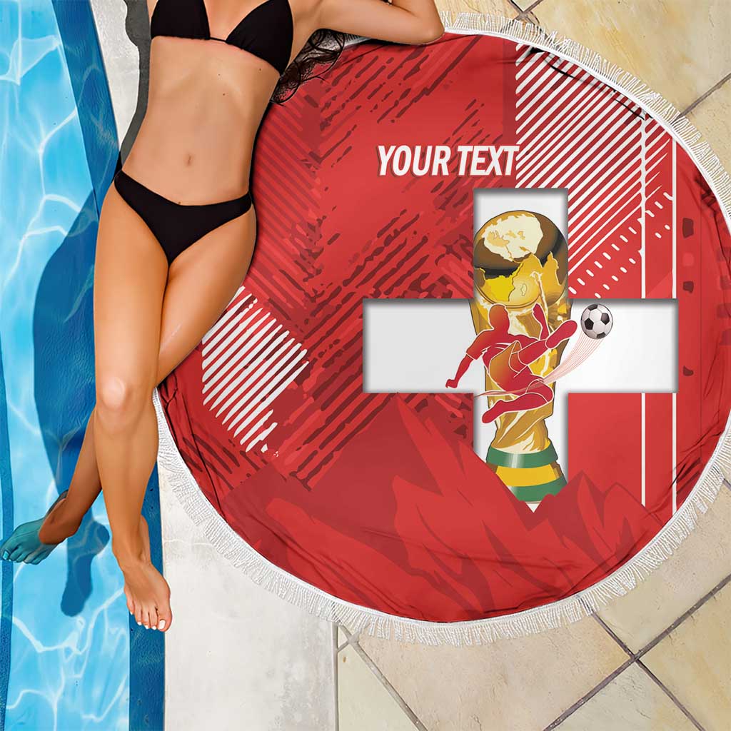 Switzerland Football Custom Beach Blanket Go Nati Swiss Alps Grunge Style