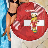 Switzerland Football Custom Beach Blanket Go Nati Swiss Alps Grunge Style