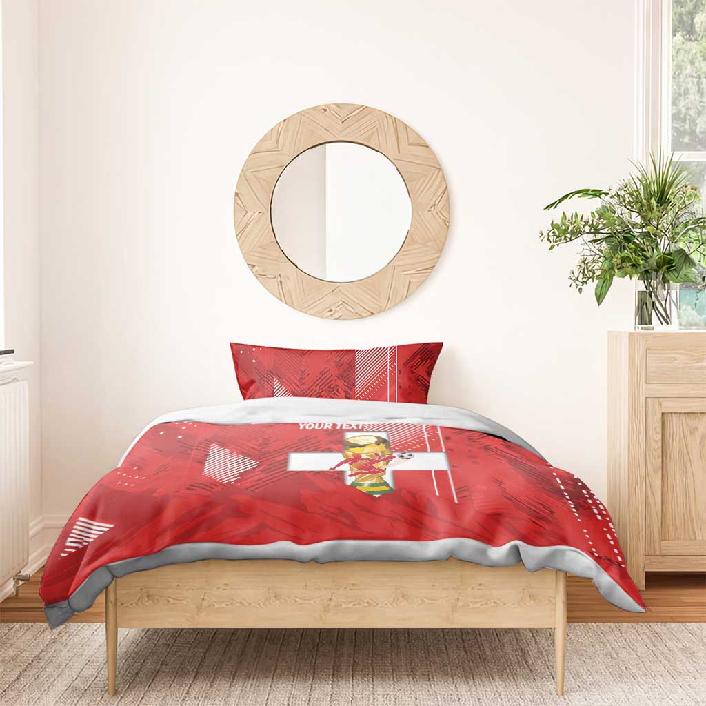 Switzerland Football Custom Bedding Set Go Nati Swiss Alps Grunge Style