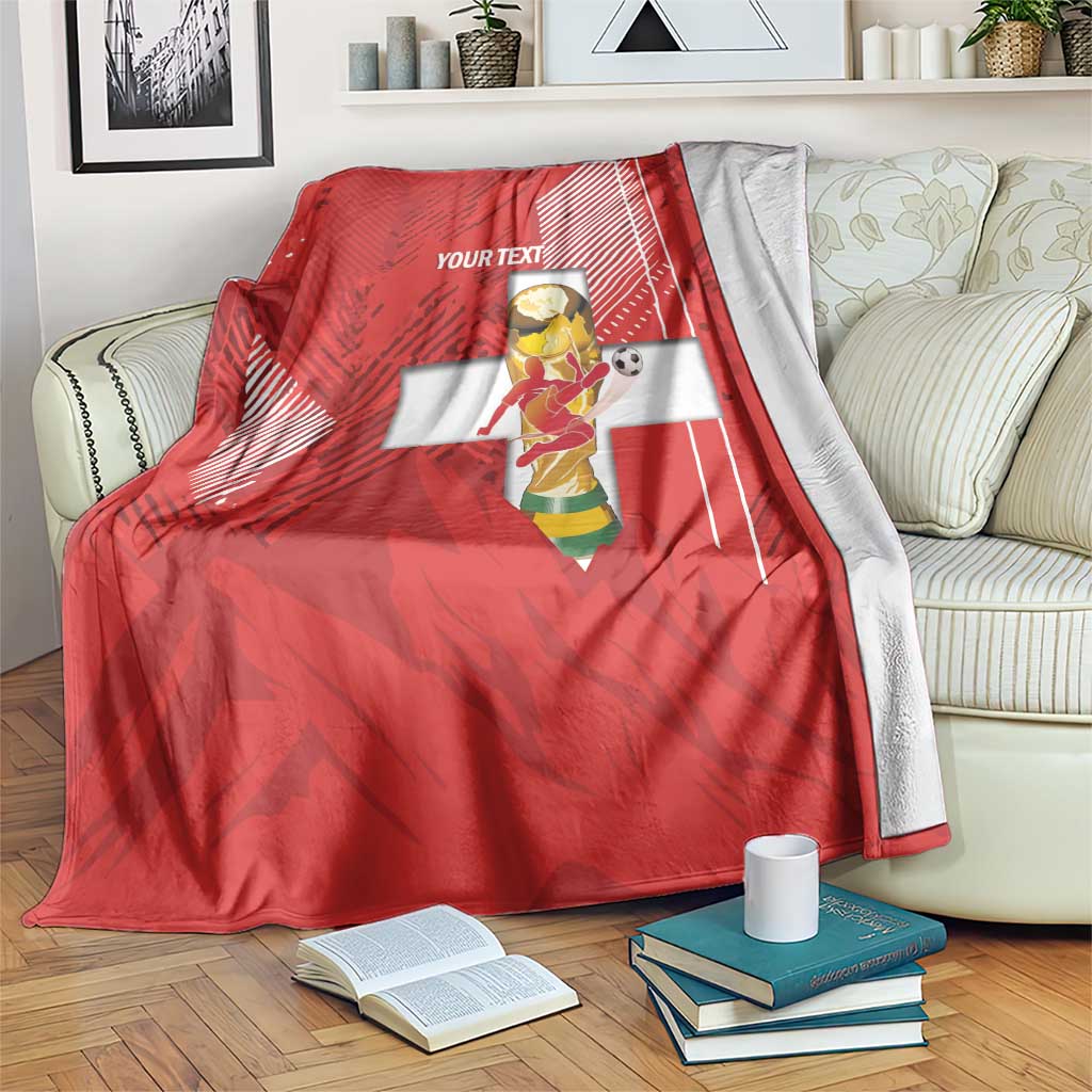 Switzerland Football Custom Blanket Go Nati Swiss Alps Grunge Style