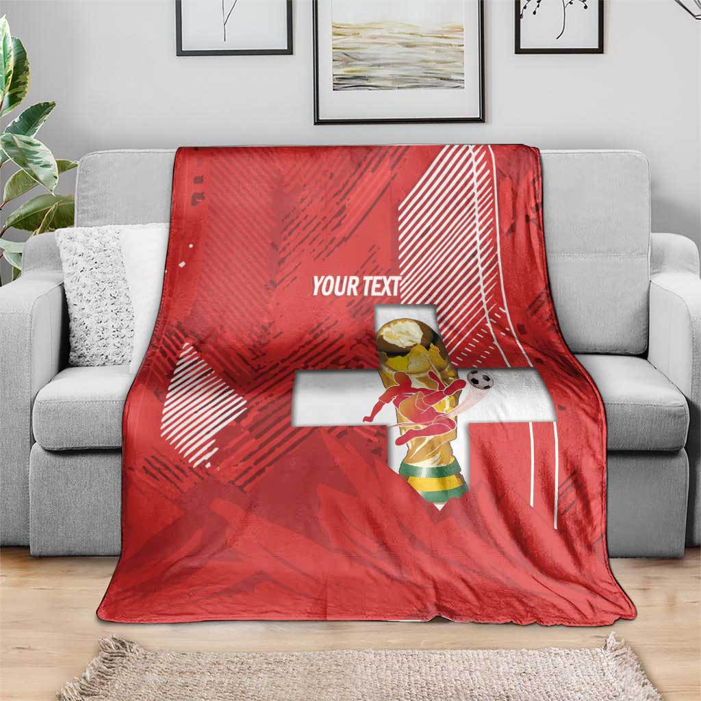 Switzerland Football Custom Blanket Go Nati Swiss Alps Grunge Style