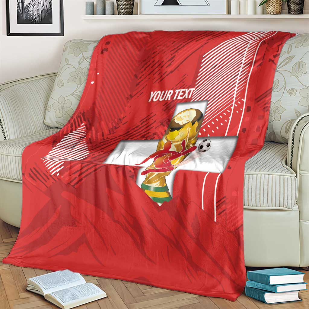 Switzerland Football Custom Blanket Go Nati Swiss Alps Grunge Style