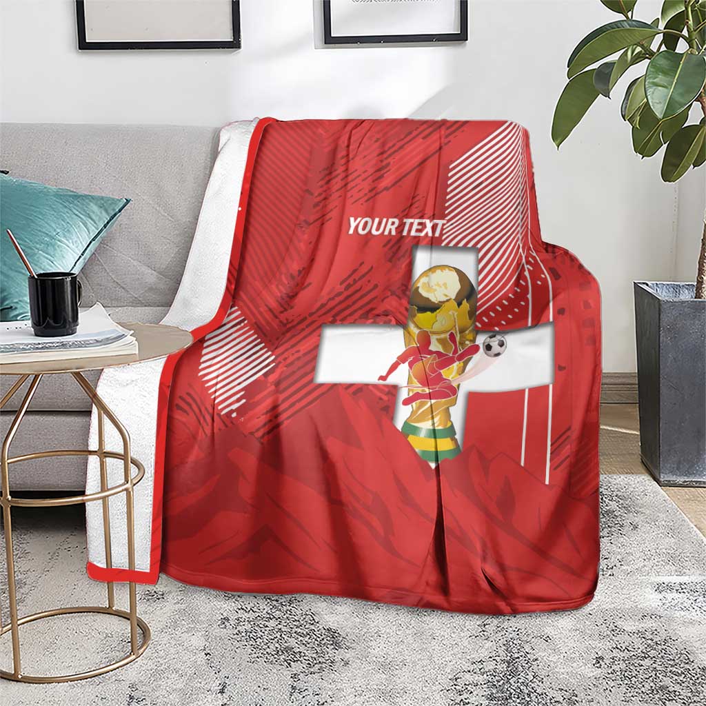 Switzerland Football Custom Blanket Go Nati Swiss Alps Grunge Style