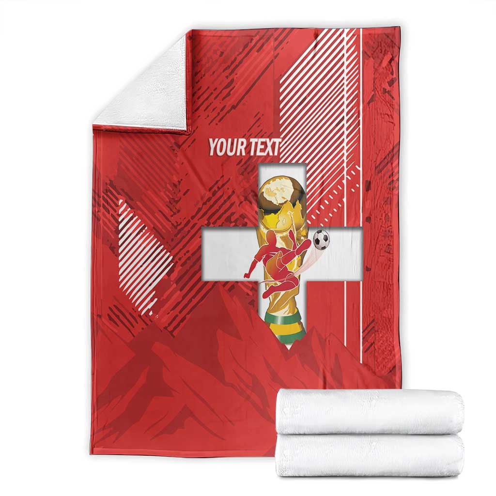 Switzerland Football Custom Blanket Go Nati Swiss Alps Grunge Style