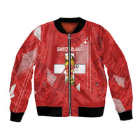 Switzerland Football Custom Bomber Jacket Go Nati Swiss Alps Grunge Style