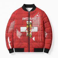 Switzerland Football Custom Bomber Puffer Jacket Go Nati Swiss Alps Grunge Style