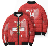 Switzerland Football Custom Bomber Puffer Jacket Go Nati Swiss Alps Grunge Style