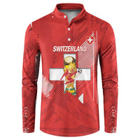 Switzerland Football Custom Button Sweatshirt Go Nati Swiss Alps Grunge Style