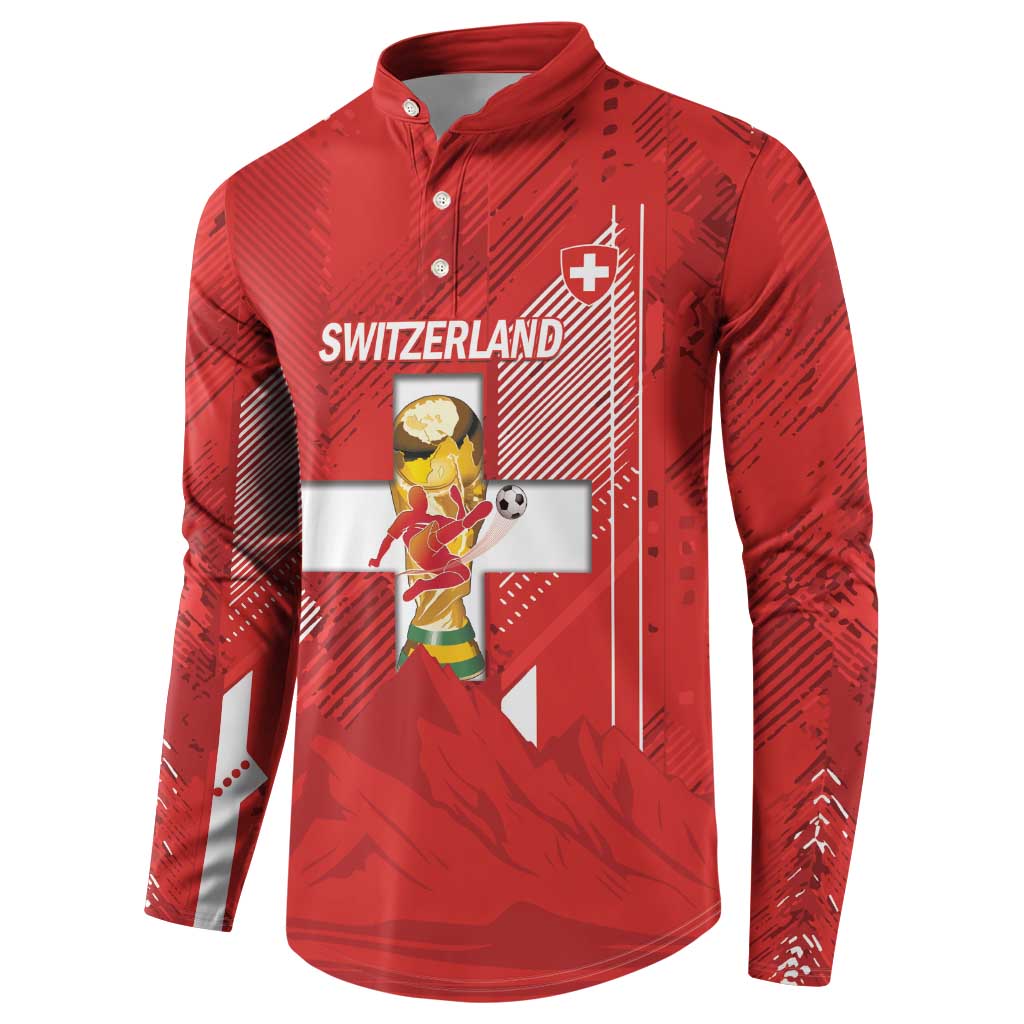 Switzerland Football Custom Button Sweatshirt Go Nati Swiss Alps Grunge Style