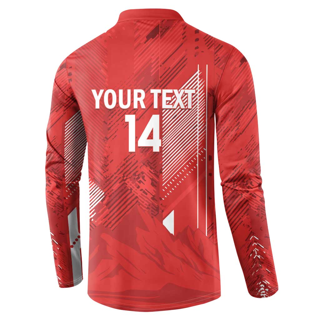 Switzerland Football Custom Button Sweatshirt Go Nati Swiss Alps Grunge Style