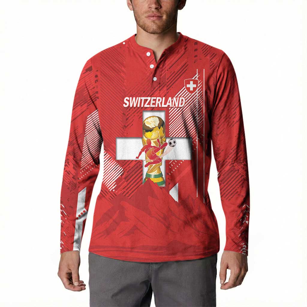 Switzerland Football Custom Button Sweatshirt Go Nati Swiss Alps Grunge Style