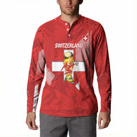 Switzerland Football Custom Button Sweatshirt Go Nati Swiss Alps Grunge Style