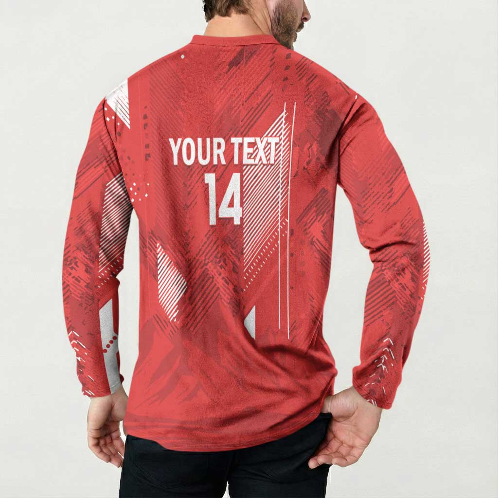Switzerland Football Custom Button Sweatshirt Go Nati Swiss Alps Grunge Style