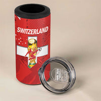 Switzerland Football Custom 4 in 1 Can Cooler Tumbler Go Nati Swiss Alps Grunge Style