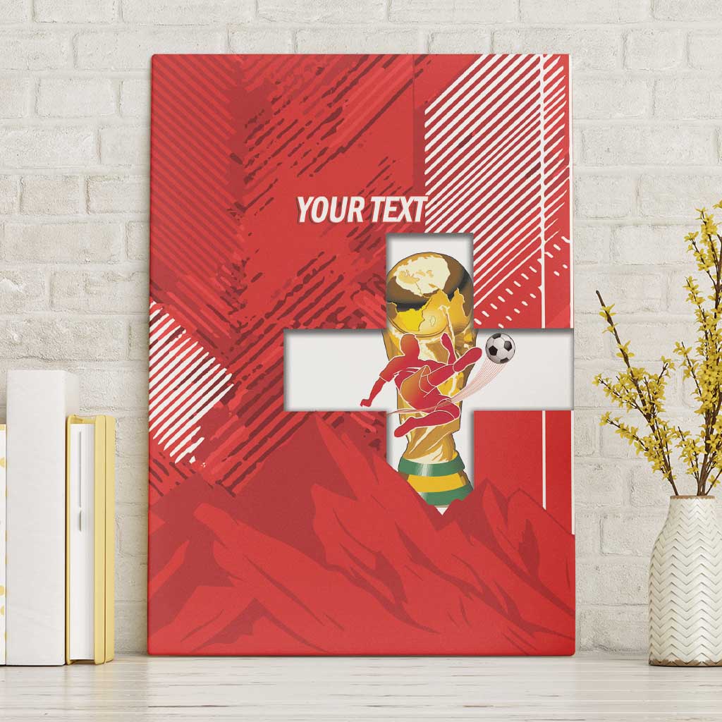Switzerland Football Custom Canvas Wall Art Go Nati Swiss Alps Grunge Style
