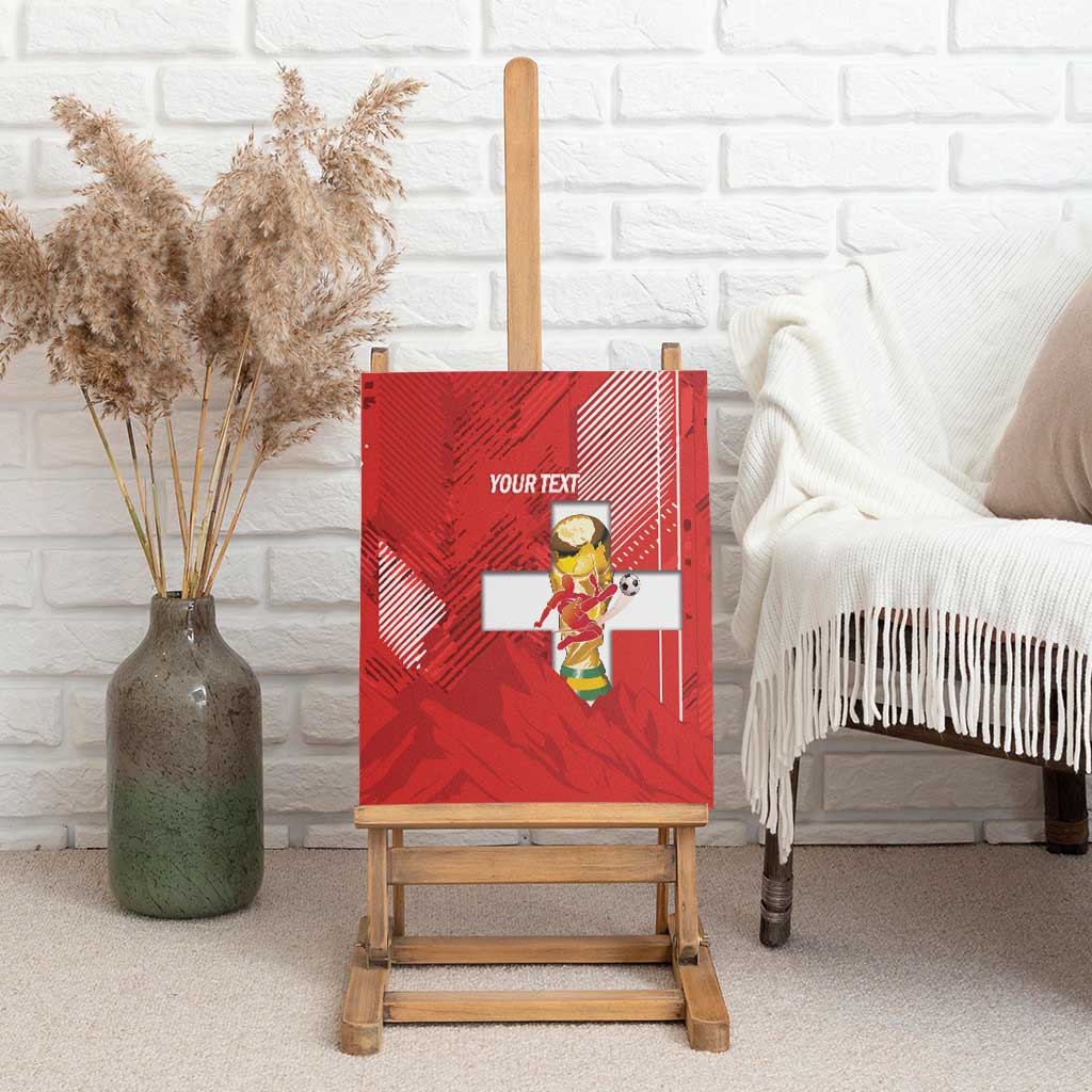 Switzerland Football Custom Canvas Wall Art Go Nati Swiss Alps Grunge Style