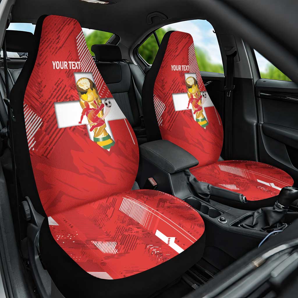 Switzerland Football Custom Car Seat Cover Go Nati Swiss Alps Grunge Style