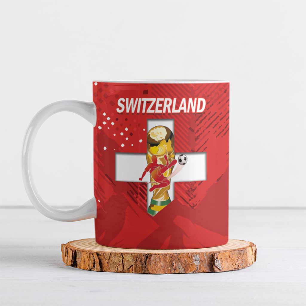 Switzerland Football Custom Ceramic Mug Go Nati Swiss Alps Grunge Style