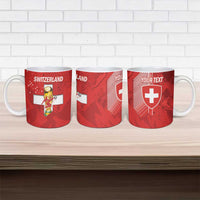 Switzerland Football Custom Ceramic Mug Go Nati Swiss Alps Grunge Style