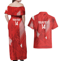 Switzerland Football Custom Couples Matching Off Shoulder Maxi Dress and Hawaiian Shirt Go Nati Swiss Alps Grunge Style