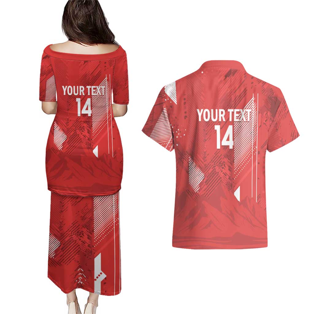 Switzerland Football Custom Couples Matching Puletasi and Hawaiian Shirt Go Nati Swiss Alps Grunge Style