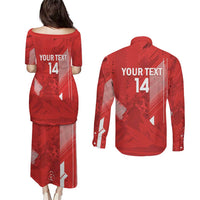 Switzerland Football Custom Couples Matching Puletasi and Long Sleeve Button Shirt Go Nati Swiss Alps Grunge Style